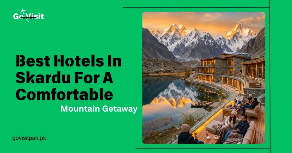 Hotels in Skardu offering comfortable accommodation with mountain views and scenic landscapes in Gilgit Baltistan