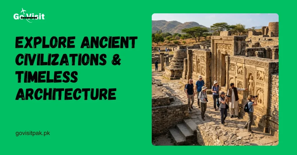 Cultural and heritage tourism in Pakistan showcasing ancient civilizations, archaeological sites and historical architecture