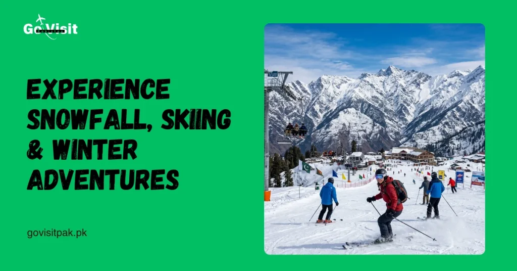 Winter tourism in Pakistan showcasing skiing, snowfall and exciting winter adventure activities