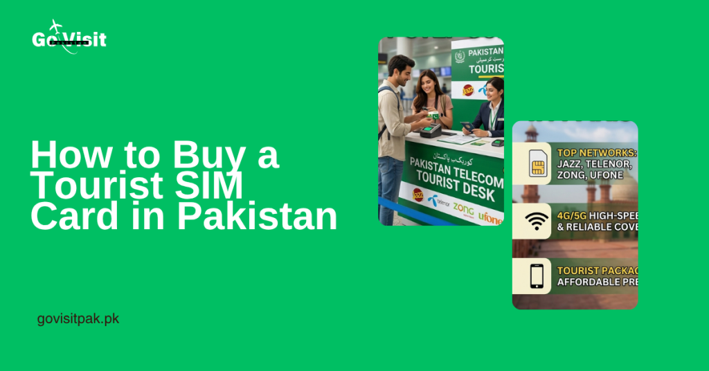 Tourist buying a SIM card at Pakistan airport with passport verification and mobile internet in pakistan 